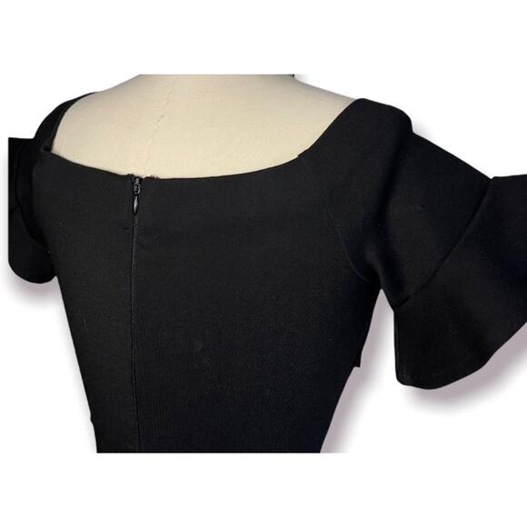 Gianni Bini Black Ruffle Sleeve Off-Shoulder Sheath Dress, Size Medium - Picture 3 of 6